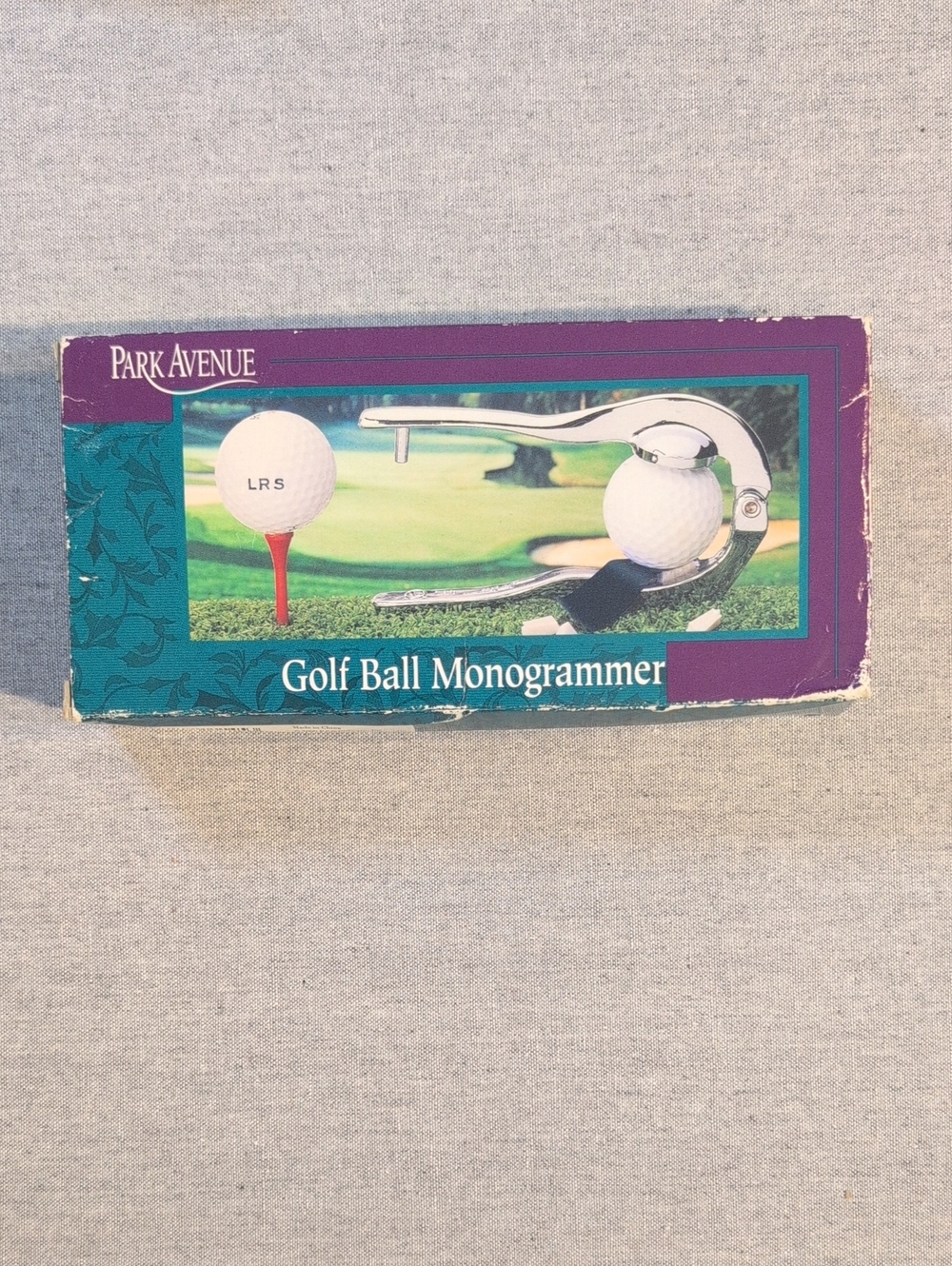 Park Avenue Golf Ball Monogrammer - Teal & Purple Box